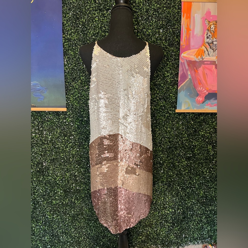 Parker | Color Block Sequin Dress